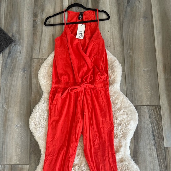 bobi jumpsuit size s ties at the waist NWT Side pockets an elastic at the bottom - Picture 1 of 9